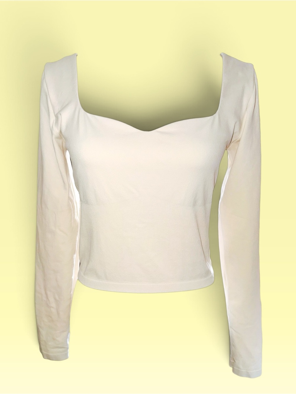 PINK Victoria's Secret Cream Ballet Top Long Sleeve in Cream